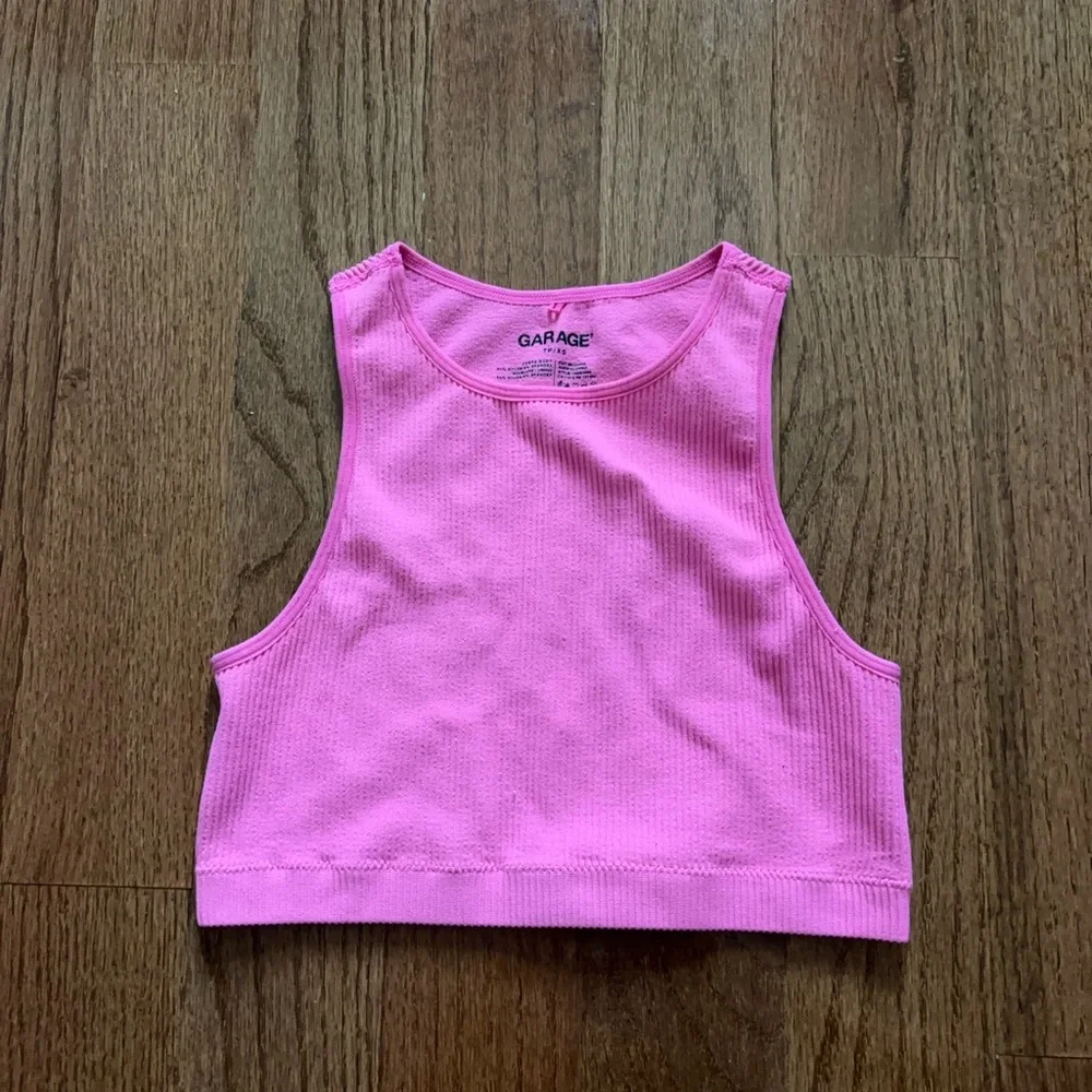 Garage Pink Ribbed Crop Top - Picture 2 of 5